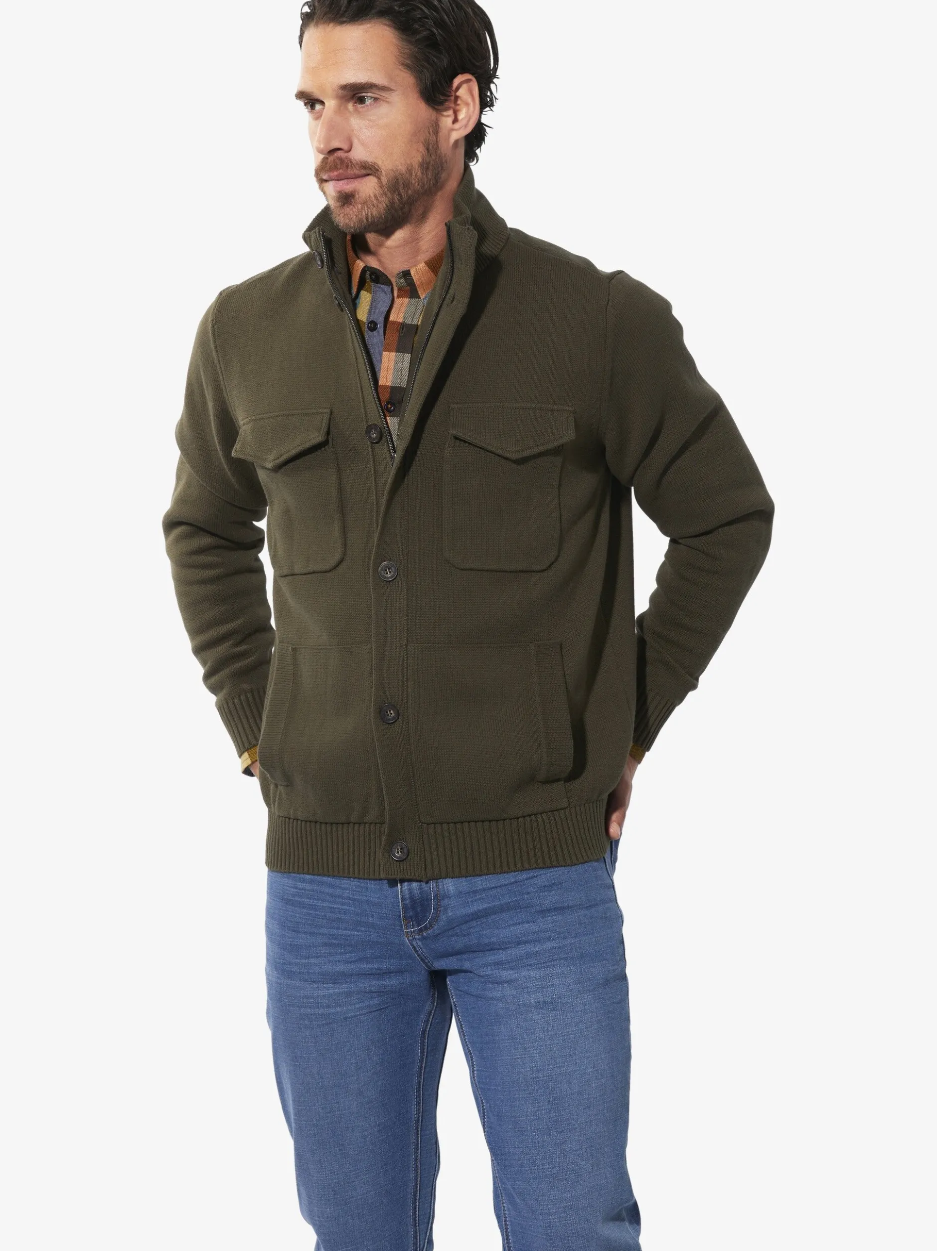 BABISTA Herren Strickjacke - HALOR in oliv