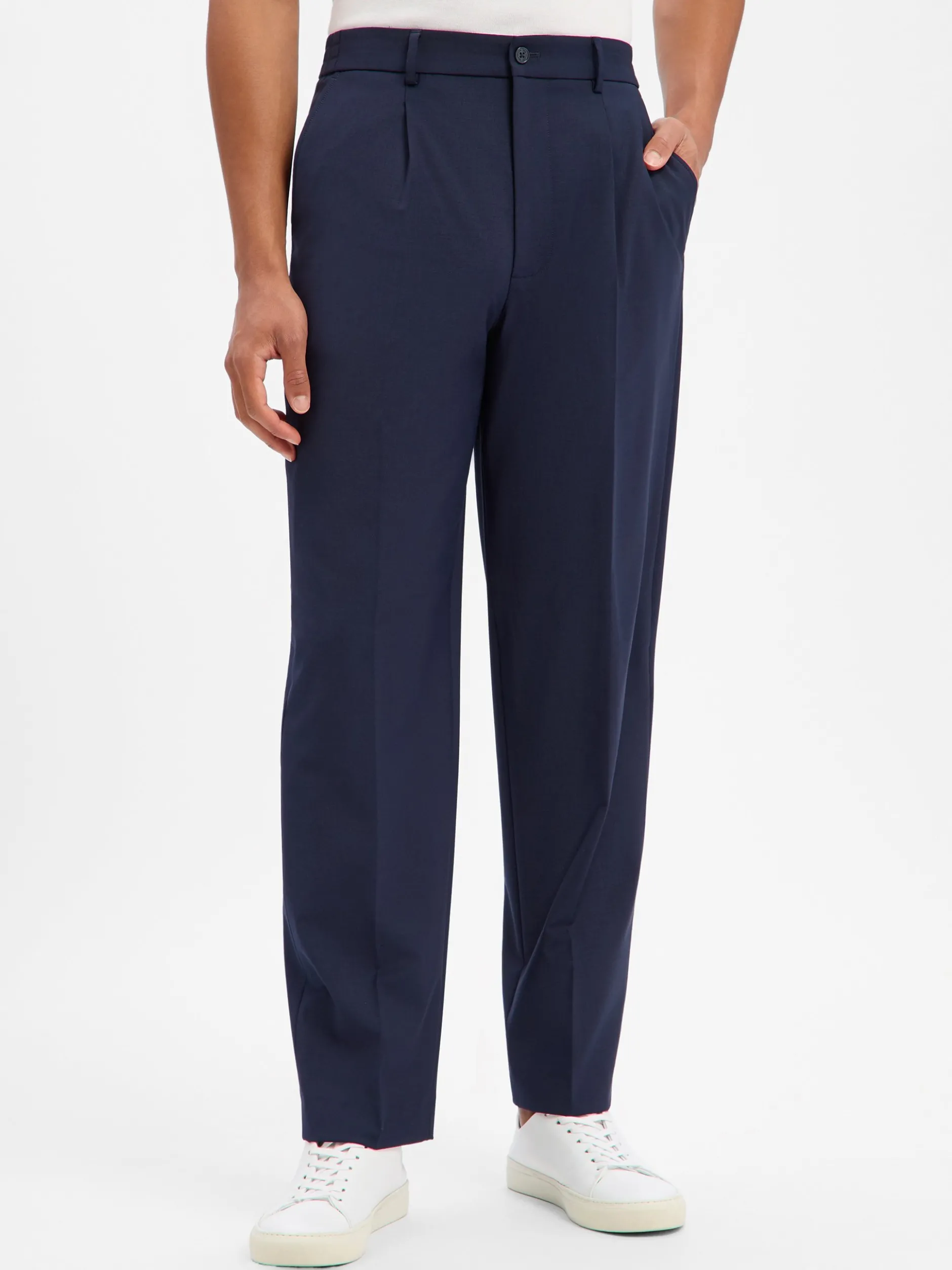 Benvenuto Herren Baukasten-Hose mit Schurwoll-Anteil - Roberto in marine