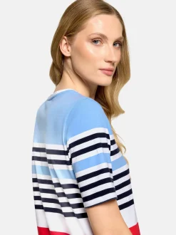 Betty Barclay Damen Basic Shirt in blau mehrfarbig