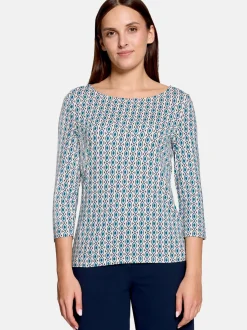 Betty Barclay Damen Basic Shirt in petrol mehrfarbig