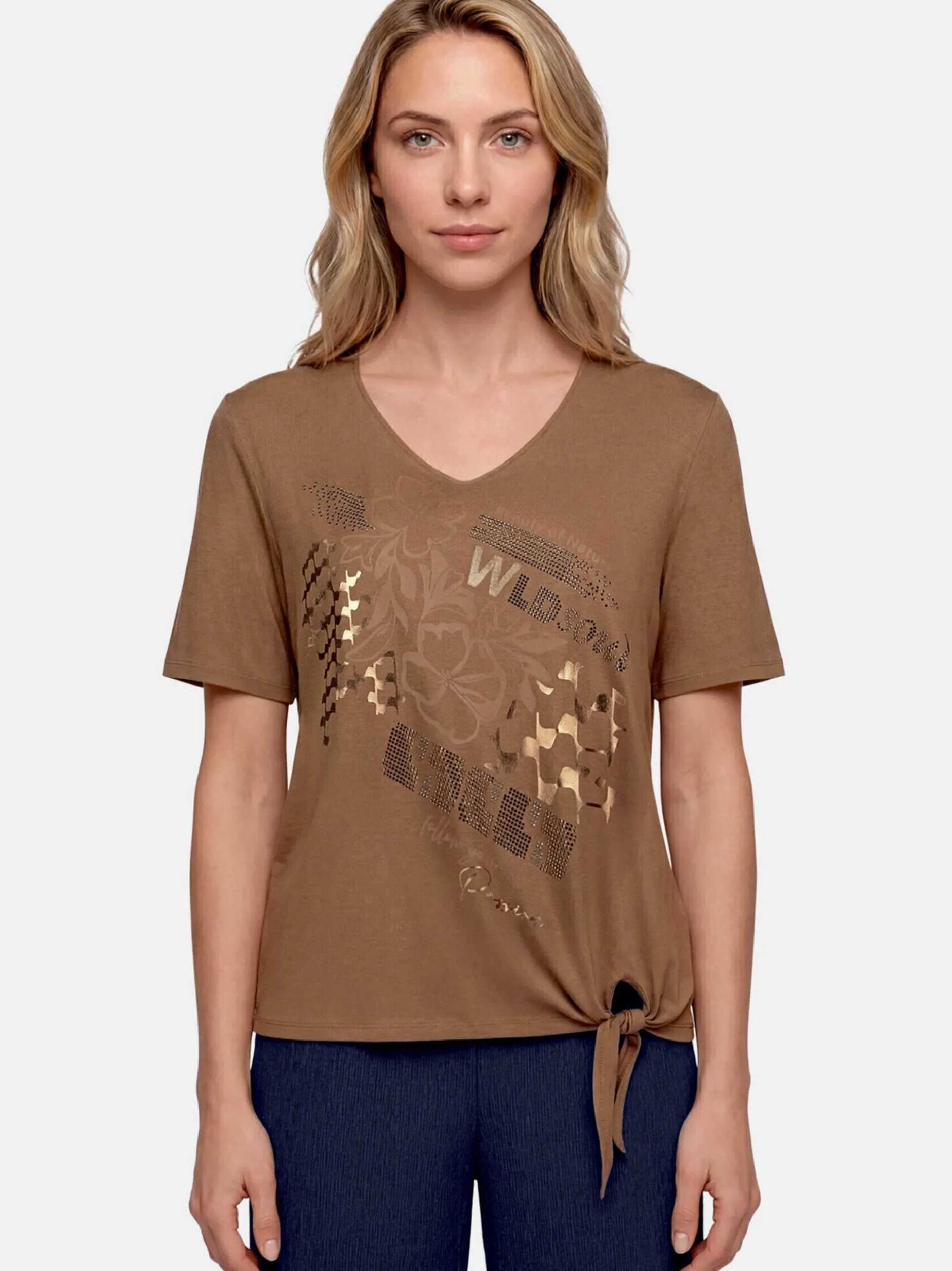 Betty Barclay Damen Basic Shirt in braun nougat
