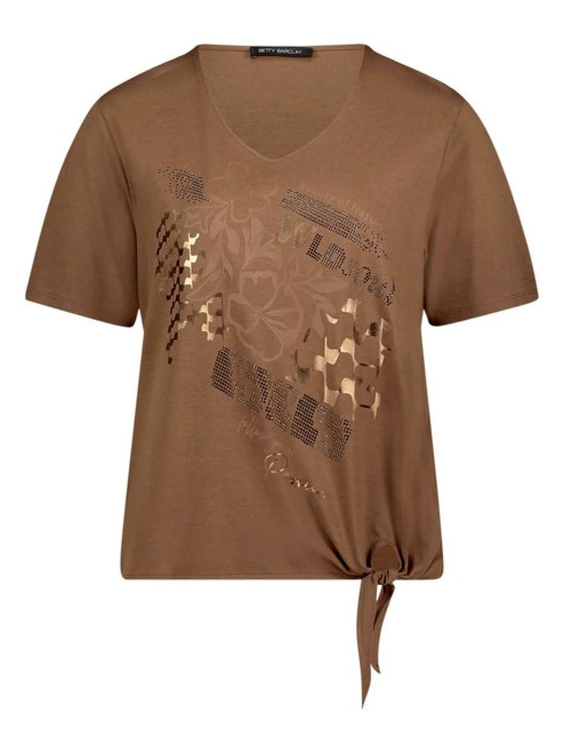 Betty Barclay Damen Basic Shirt in braun nougat