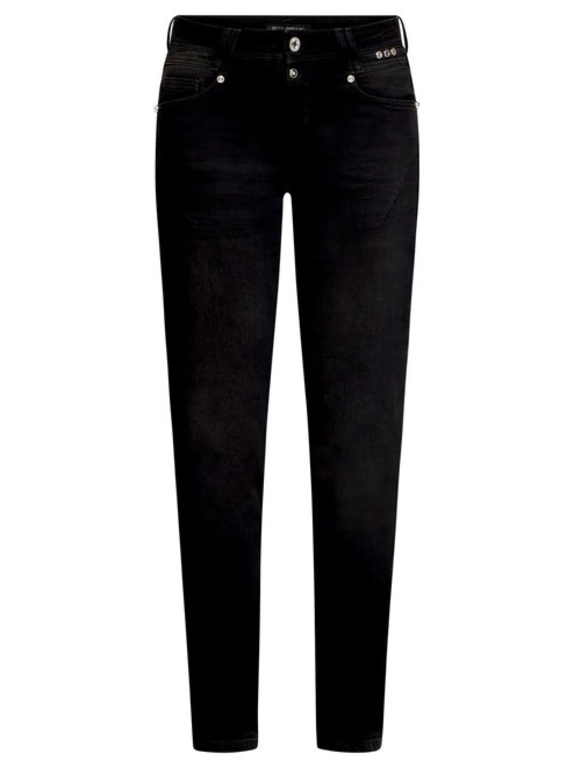 Betty Barclay Damen Boyfriend-Hose in schwarz denim