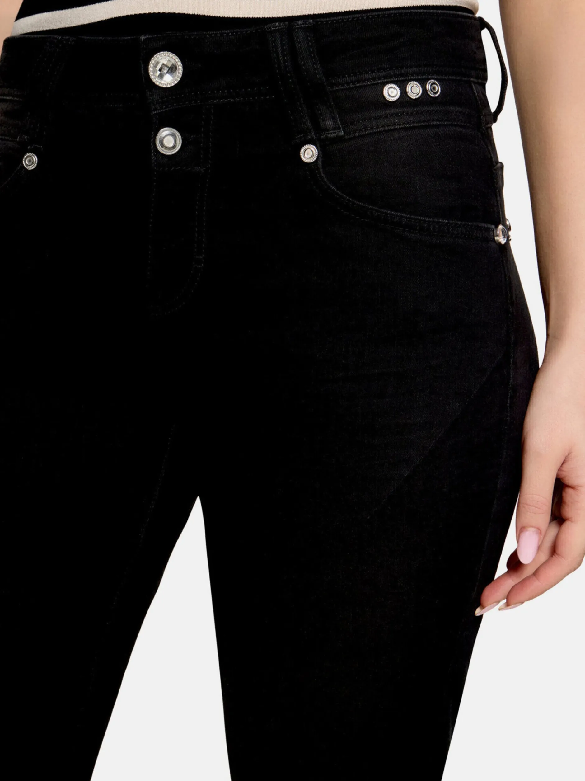 Betty Barclay Damen Boyfriend-Hose in schwarz denim