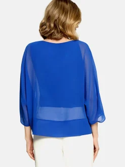 Betty Barclay Damen Chiffonbluse in blau