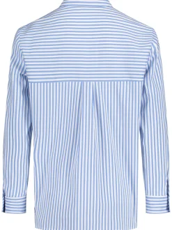 Betty Barclay Damen Hemdbluse in hellblau weiß