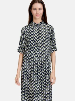 Betty Barclay Damen Hemdblusenkleid in blau mehrfarbig