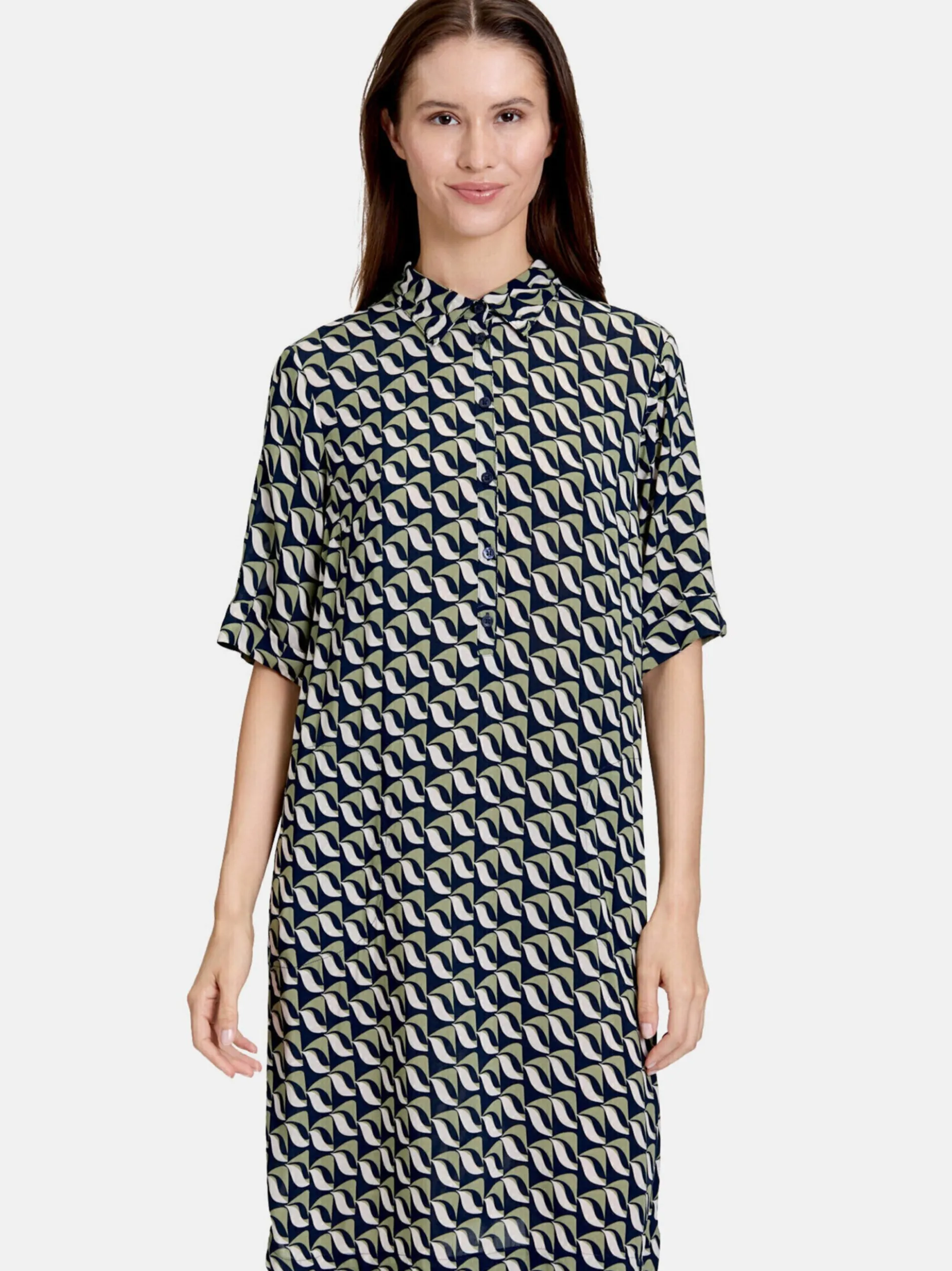 Betty Barclay Damen Hemdblusenkleid in blau mehrfarbig