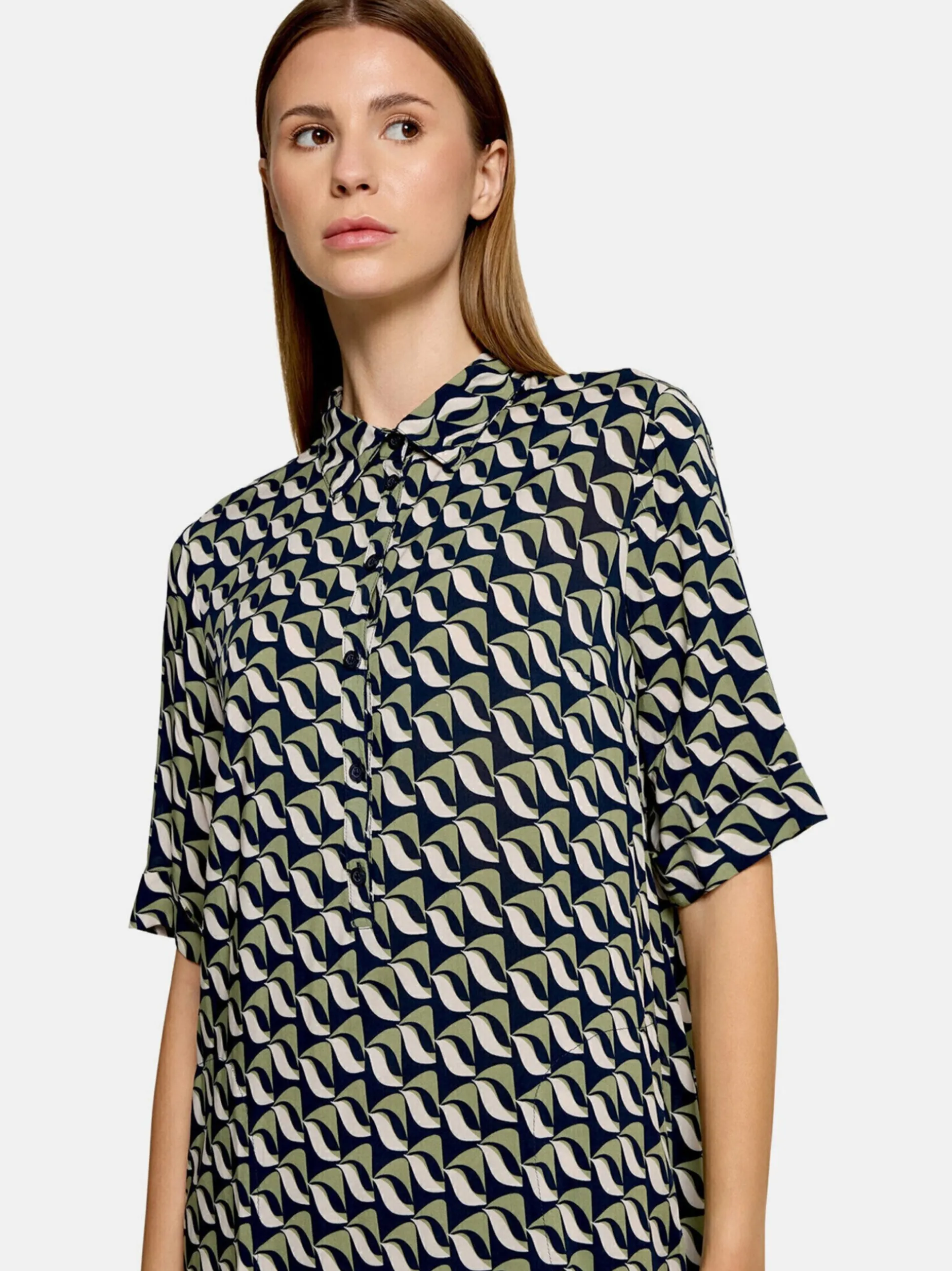 Betty Barclay Damen Hemdblusenkleid in blau mehrfarbig