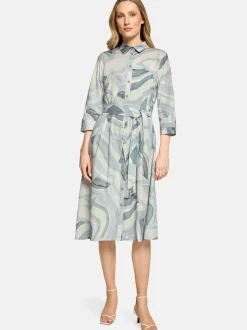 Betty Barclay Damen Hemdblusenkleid in mint mehrfarbig