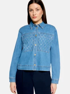 Betty Barclay Damen Hemdbluse in blau denim