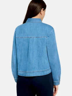 Betty Barclay Damen Hemdbluse in blau denim