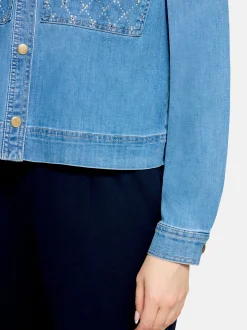 Betty Barclay Damen Hemdbluse in blau denim