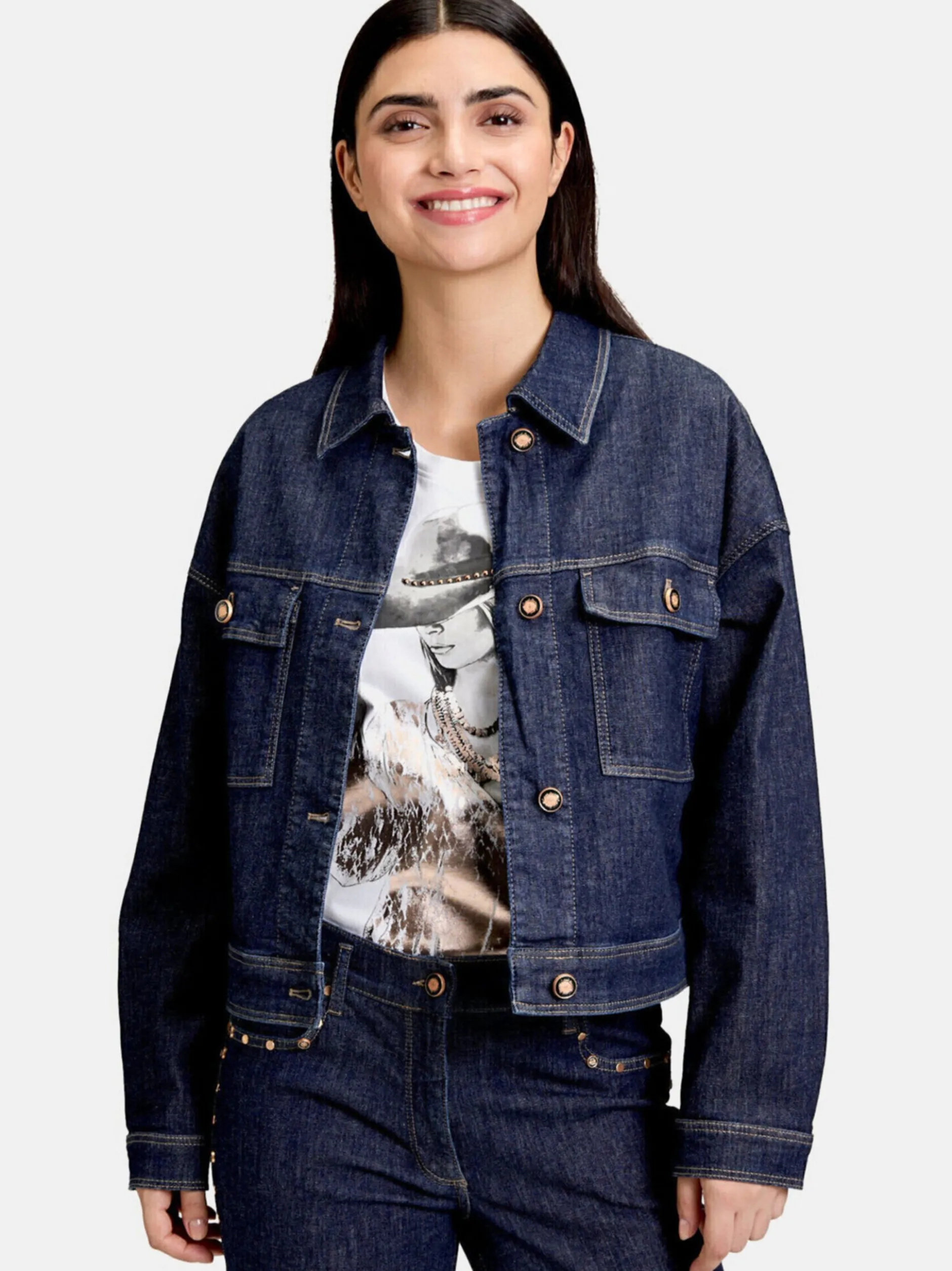 Betty Barclay Damen Jeansjacke in denim