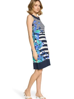 Betty Barclay Damen Jerseykleid in mehrfarbig blau