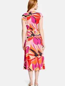 Betty Barclay Damen Jerseykleid in rot mehrfarbig