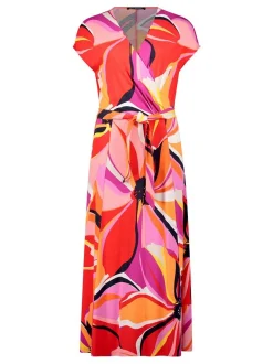 Betty Barclay Damen Jerseykleid in rot mehrfarbig