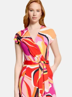 Betty Barclay Damen Jerseykleid in rot mehrfarbig
