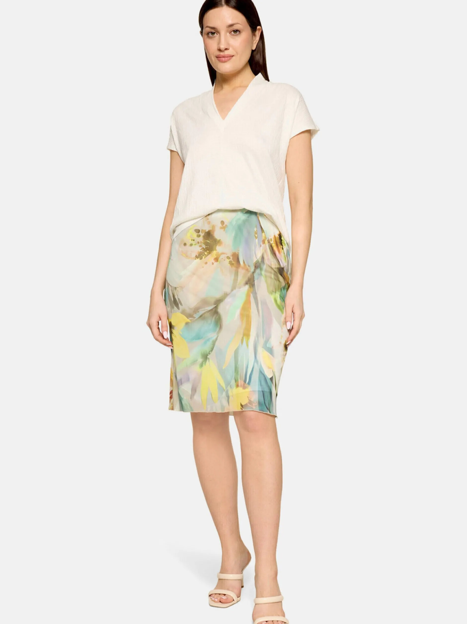 Betty Barclay Damen Midirock in mint mehrfarbig