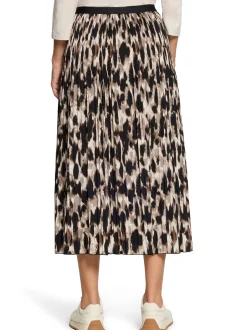 Betty Barclay Damen Plisseerock in schwarz beige