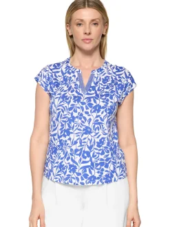 Betty Barclay Damen Shirt in weiß blau - Ärmel: ohne Arm