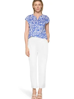 Betty Barclay Damen Shirt in weiß blau - Ärmel: ohne Arm