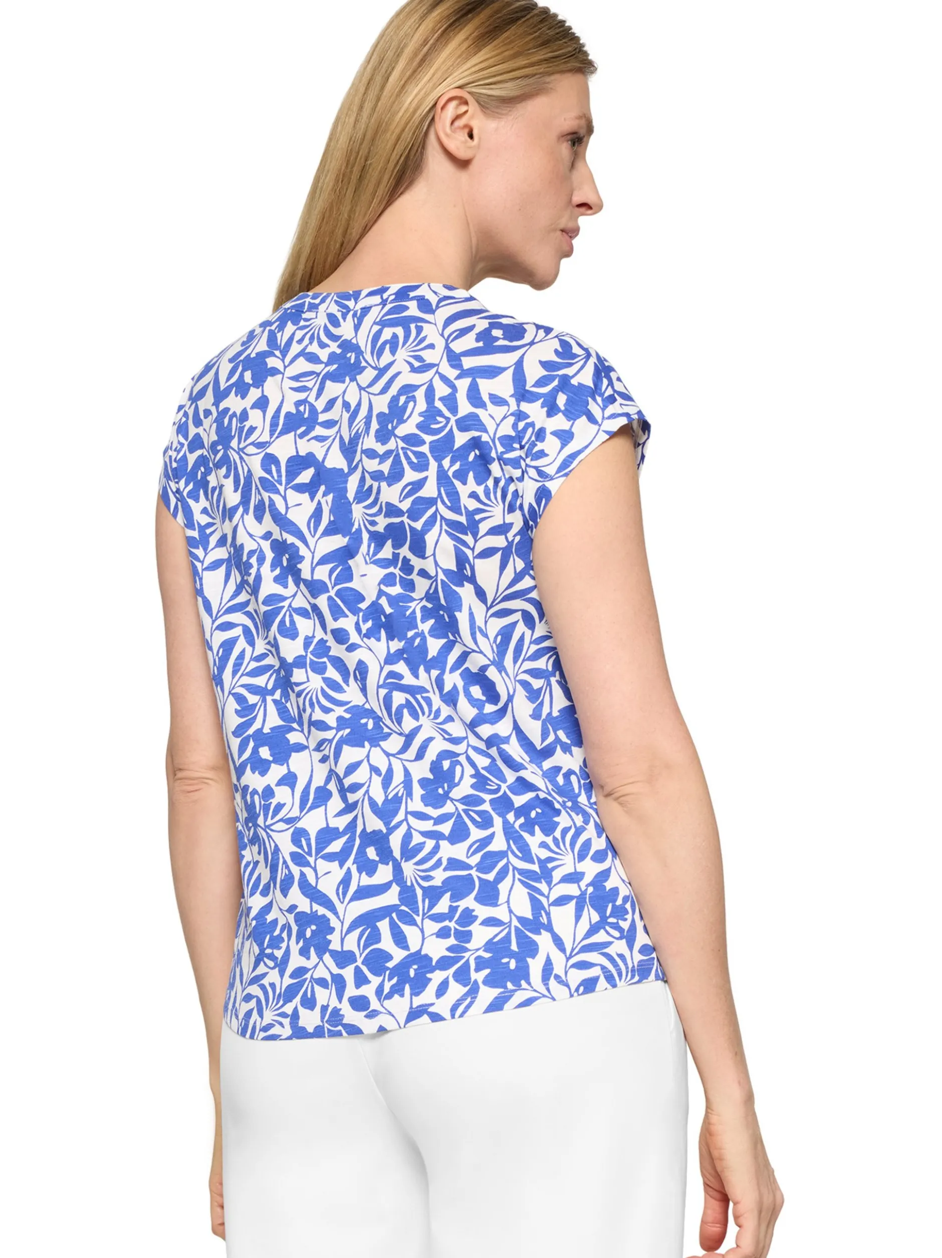Betty Barclay Damen Shirt in weiß blau - Ärmel: ohne Arm