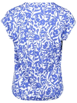 Betty Barclay Damen Shirt in weiß blau - Ärmel: ohne Arm