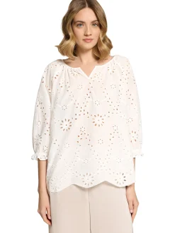 Betty Barclay Damen Sommerbluse in weiß - Ärmel: 3/4 Arm