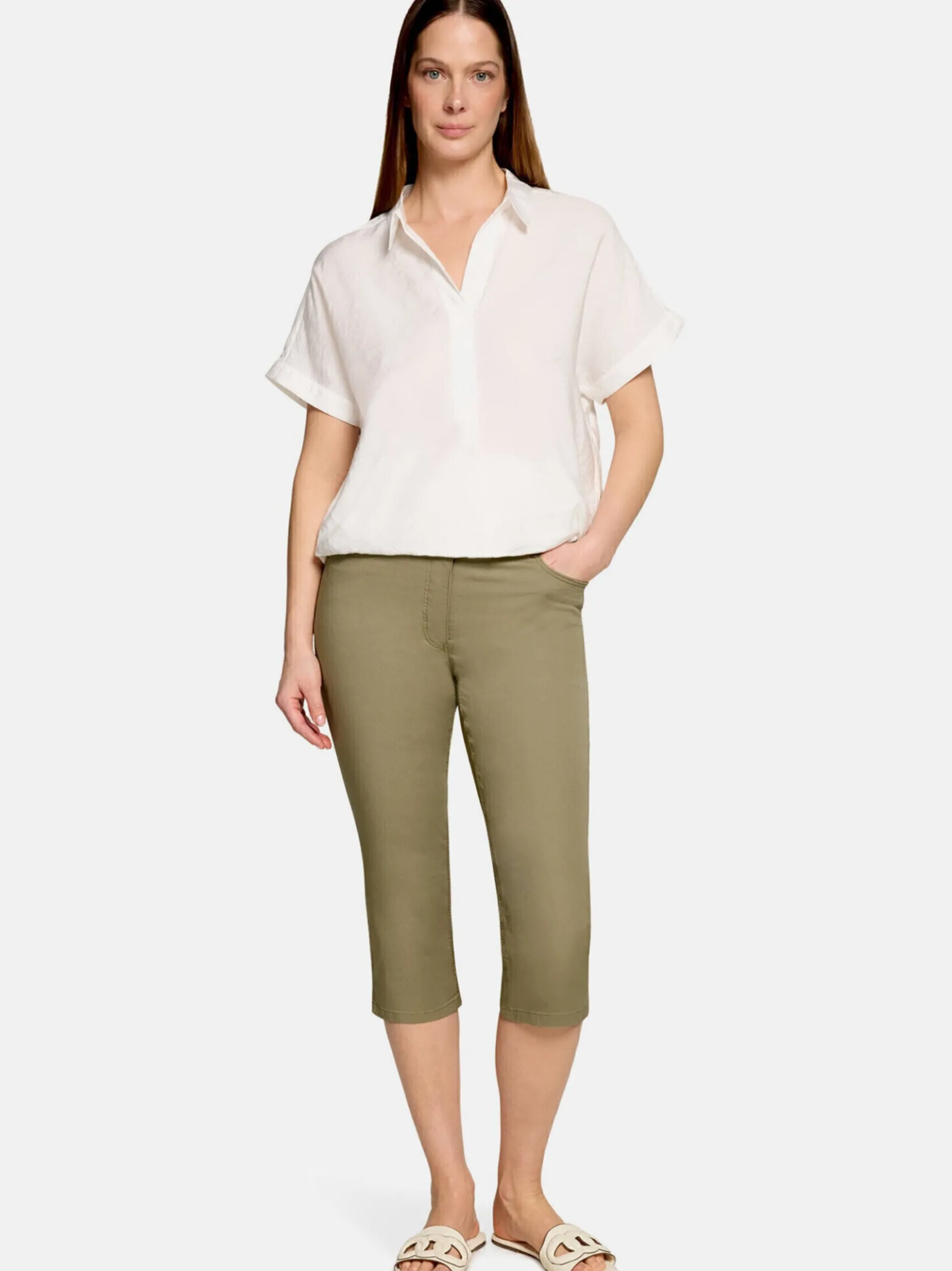 Betty Barclay Damen Sommerhose in khaki