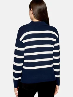 Betty Barclay Damen Strickpullover in marine weiß
