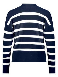Betty Barclay Damen Strickpullover in marine weiß