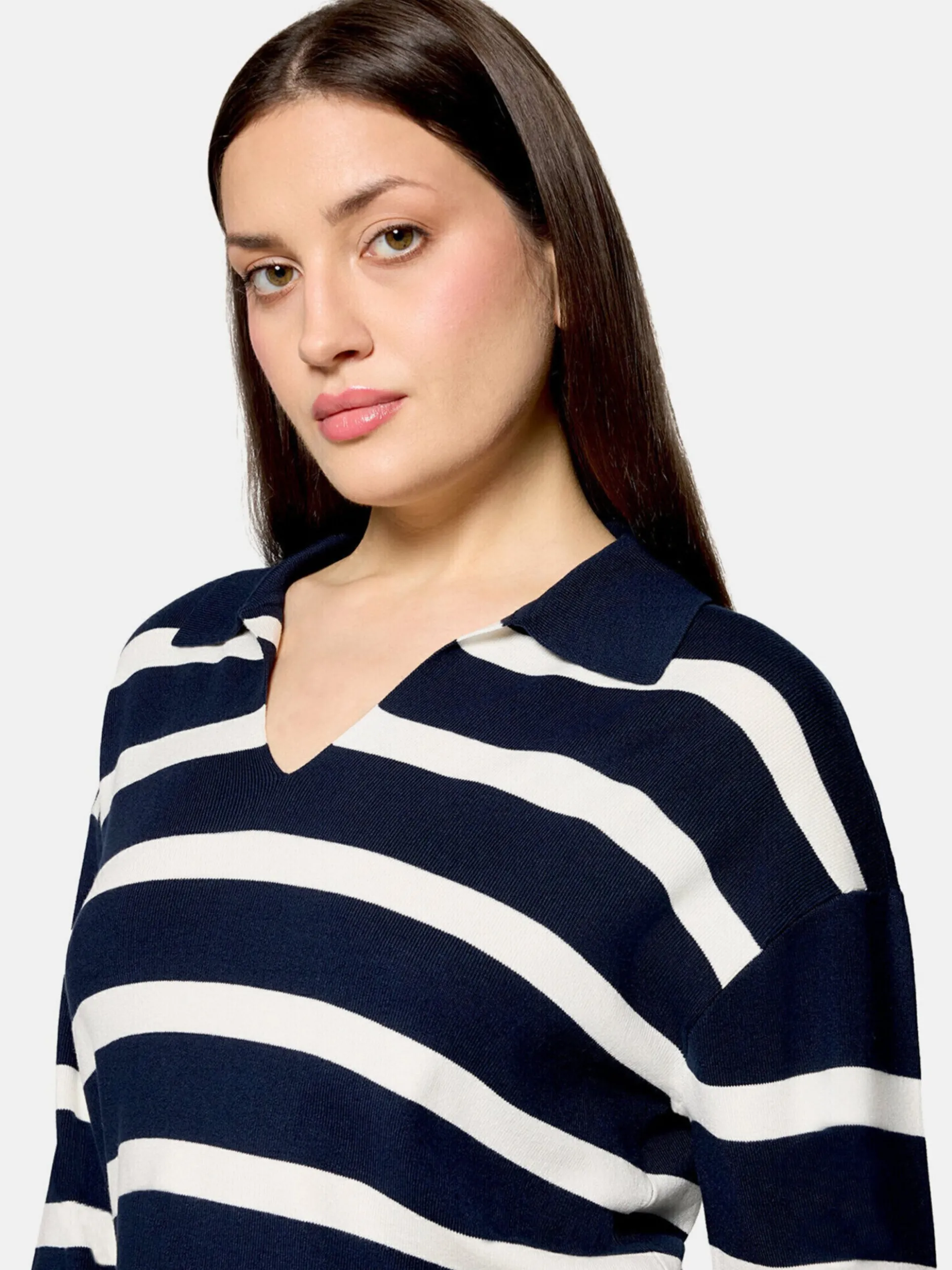 Betty Barclay Damen Strickpullover in marine weiß