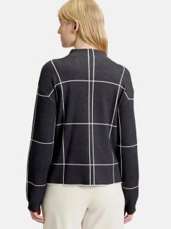Betty Barclay Damen Strickpullover in anthrazit mehrfarbig