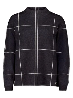 Betty Barclay Damen Strickpullover in anthrazit mehrfarbig