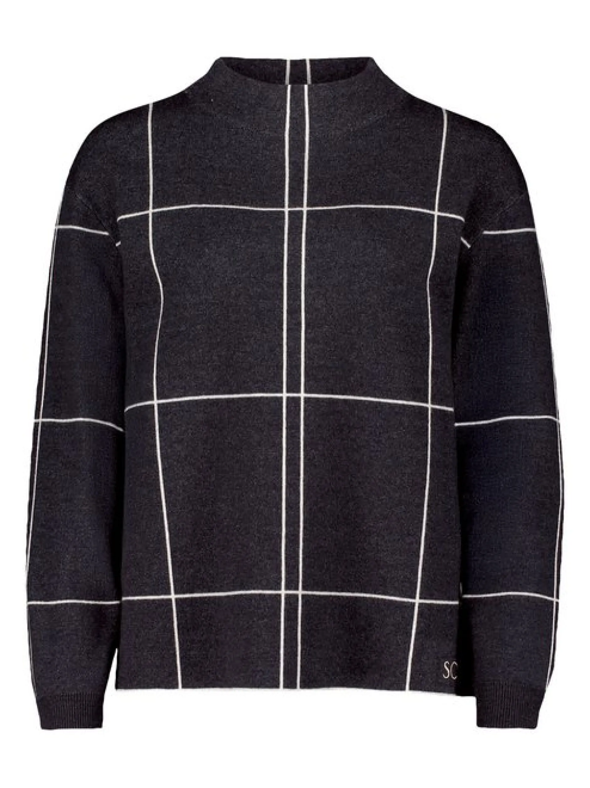 Betty Barclay Damen Strickpullover in anthrazit mehrfarbig
