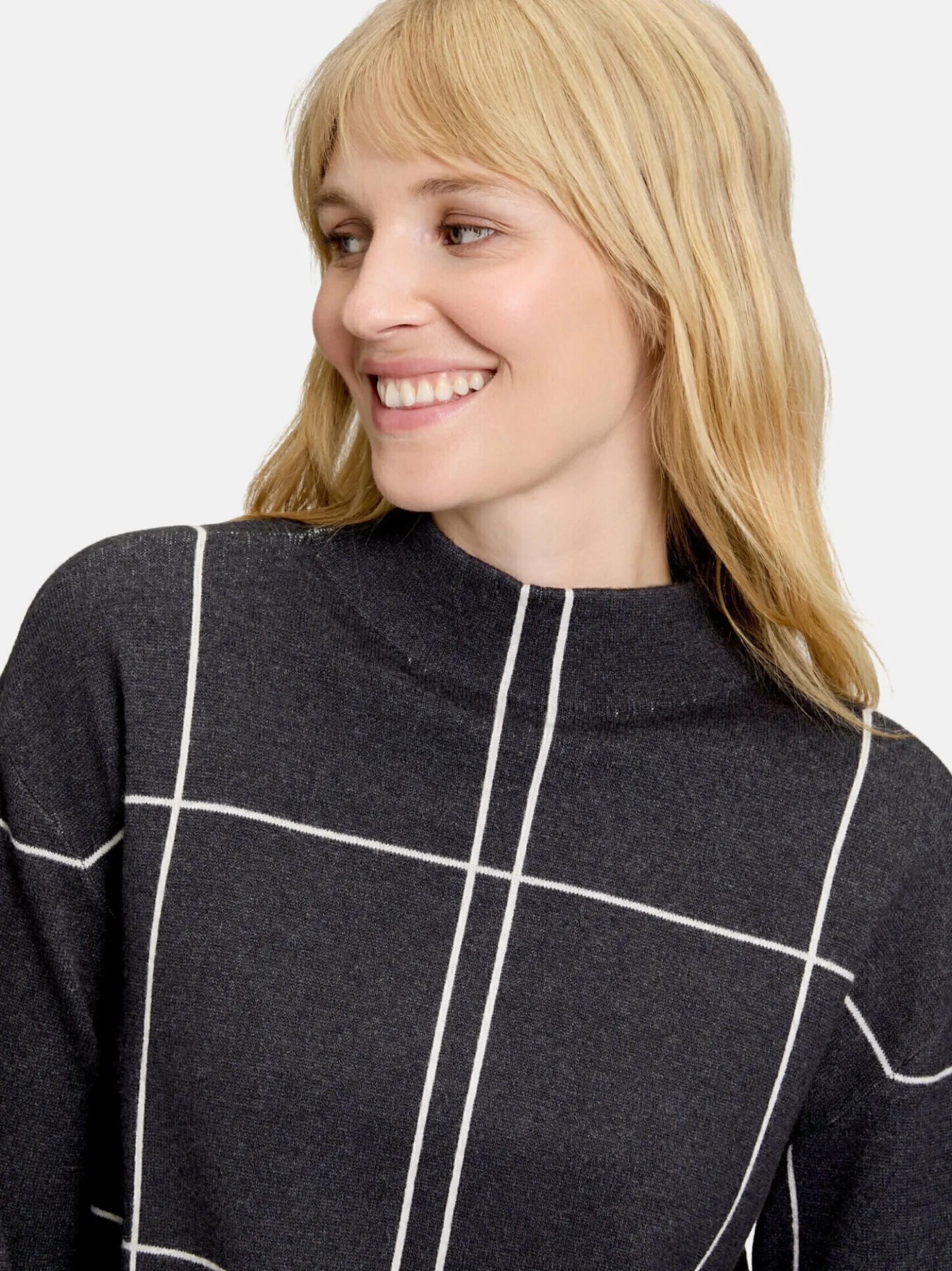 Betty Barclay Damen Strickpullover in anthrazit mehrfarbig