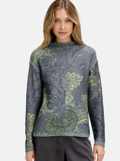 Betty Barclay Damen Strickpullover in grau mehrfarbig