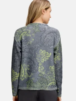 Betty Barclay Damen Strickpullover in grau mehrfarbig