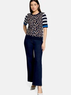 Betty Barclay Damen Strickpullover in marine mehrfarbig