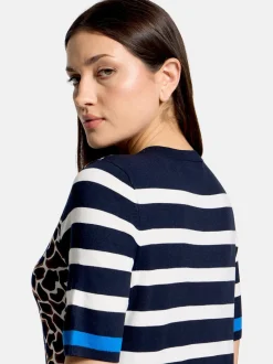 Betty Barclay Damen Strickpullover in marine mehrfarbig