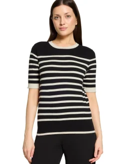 Betty Barclay Damen Strickshirt in beige schwarz