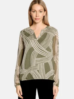 Betty & Co Damen Bluse in oliv beige