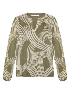 Betty & Co Damen Bluse in oliv beige