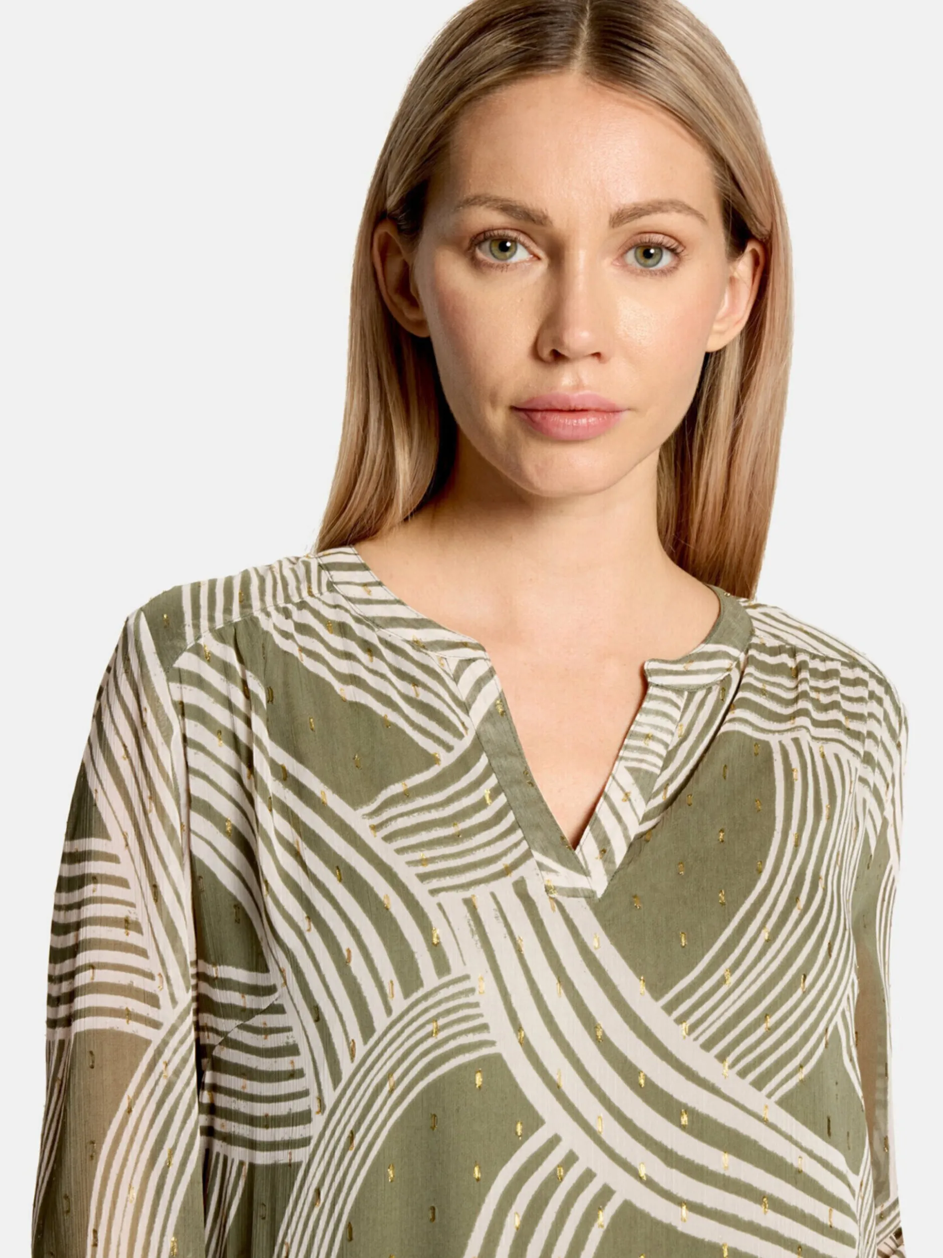Betty & Co Damen Bluse in oliv beige