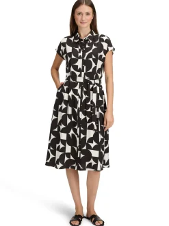 Betty & Co Damen Blusenkleid in schwarz weiß