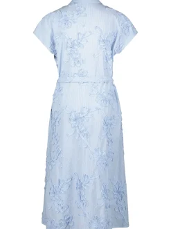 Betty & Co Damen Blusenkleid in hellblau weiß