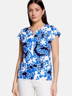 Betty & Co Damen Blusenshirt in marine weiß