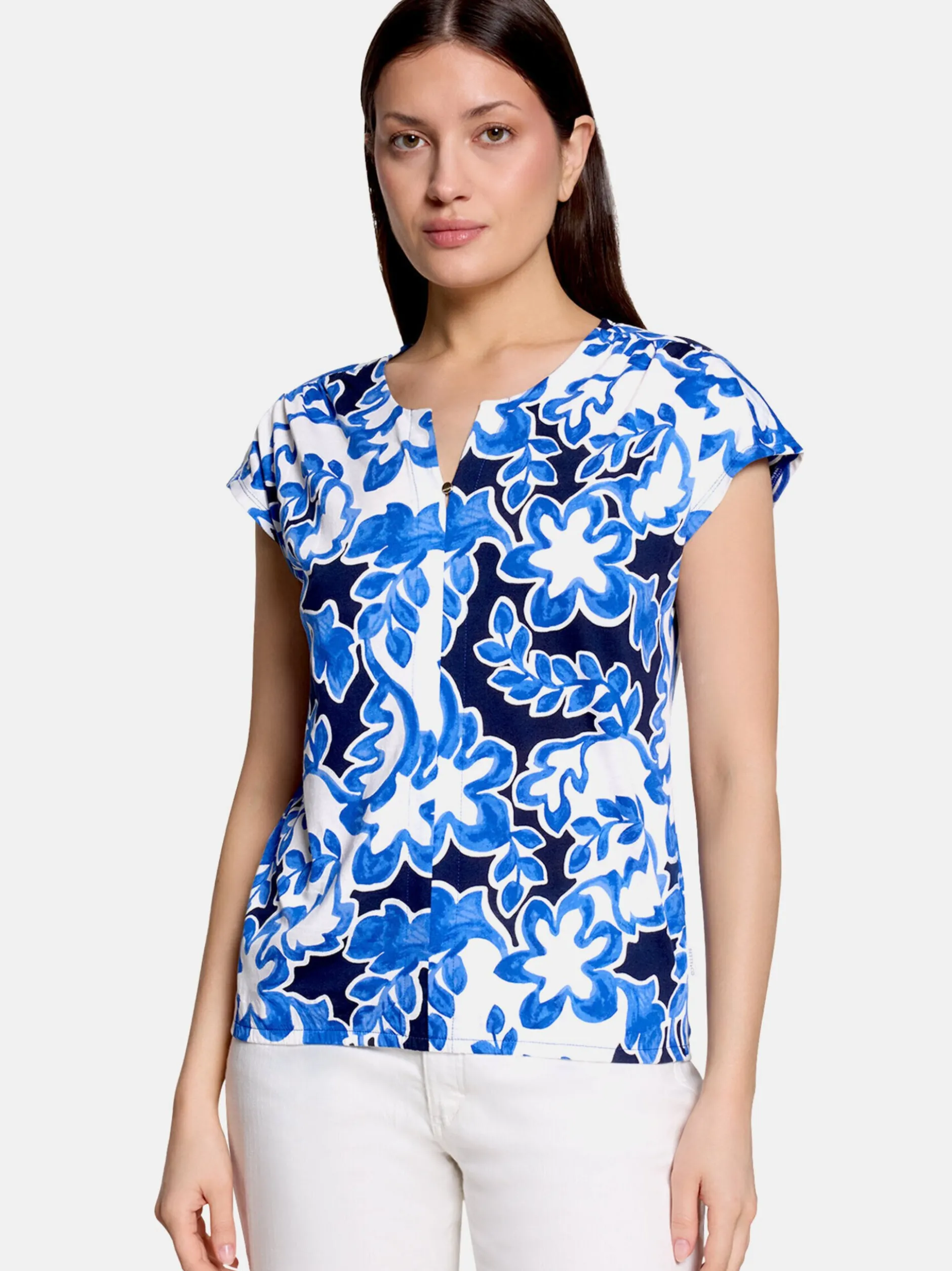 Betty & Co Damen Blusenshirt in marine weiß