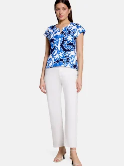 Betty & Co Damen Blusenshirt in marine weiß